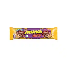 Nestle Munch Nuts Max Chocolate Coated Crunchy Wafer Bar - Vhandar