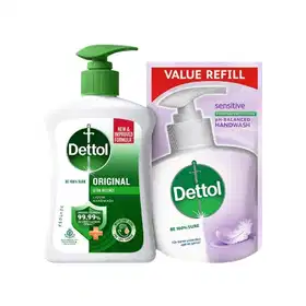 Dettol Handwash Pump Original (Refill Pack Free) - Vhandar