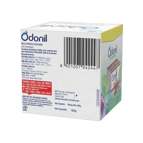 Odonil Bathroom Air Freshener Blocks - Mixed Fragrances (4 x 48 g) - Pack of 4