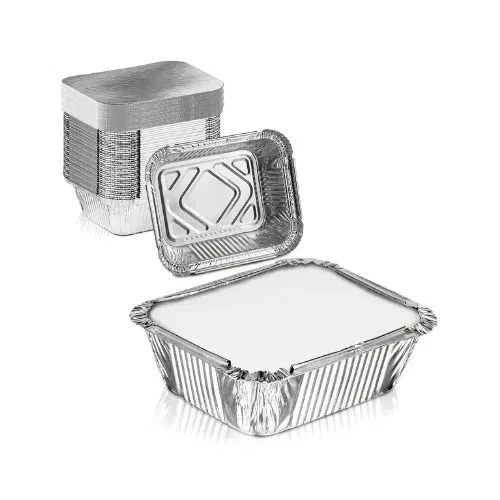 Aluminum Foil Box Pack Container with Lid (450ml)