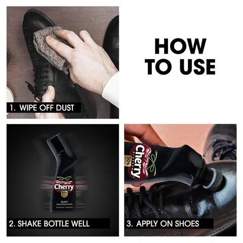 Cherry Blossom Black Liquid Shoe Polish
