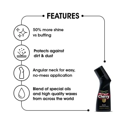 Cherry Blossom Black Liquid Shoe Polish
