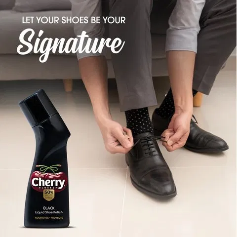 Cherry Blossom Black Liquid Shoe Polish