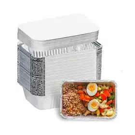 Aluminum Foil Box Pack Container with Lid (660ml) - Vhandar