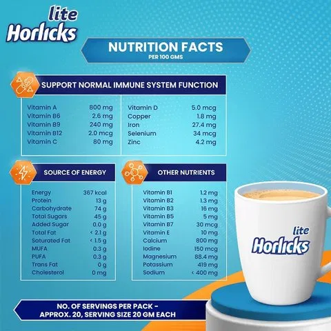 Horlicks Lite, Regular Malt Drink Mix