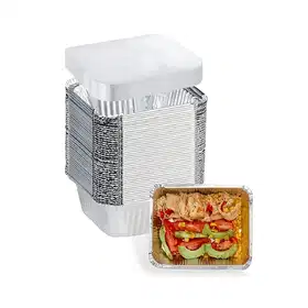 Aluminum Foil Box Pack Container with Lid (450ml) - Vhandar