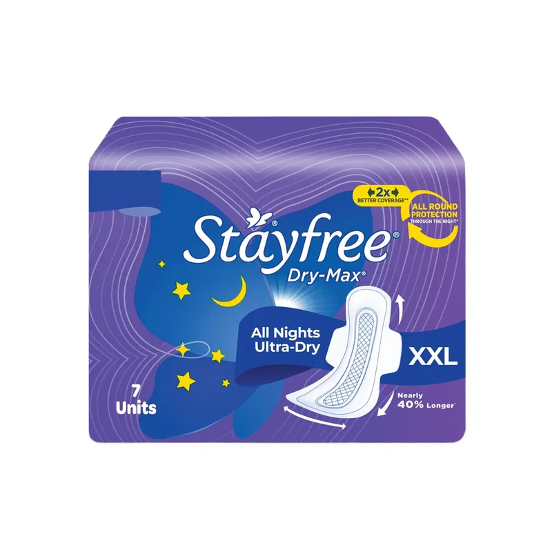 Stayfree Dry Max All Night Sanitary Pads (Extra Large Wings)