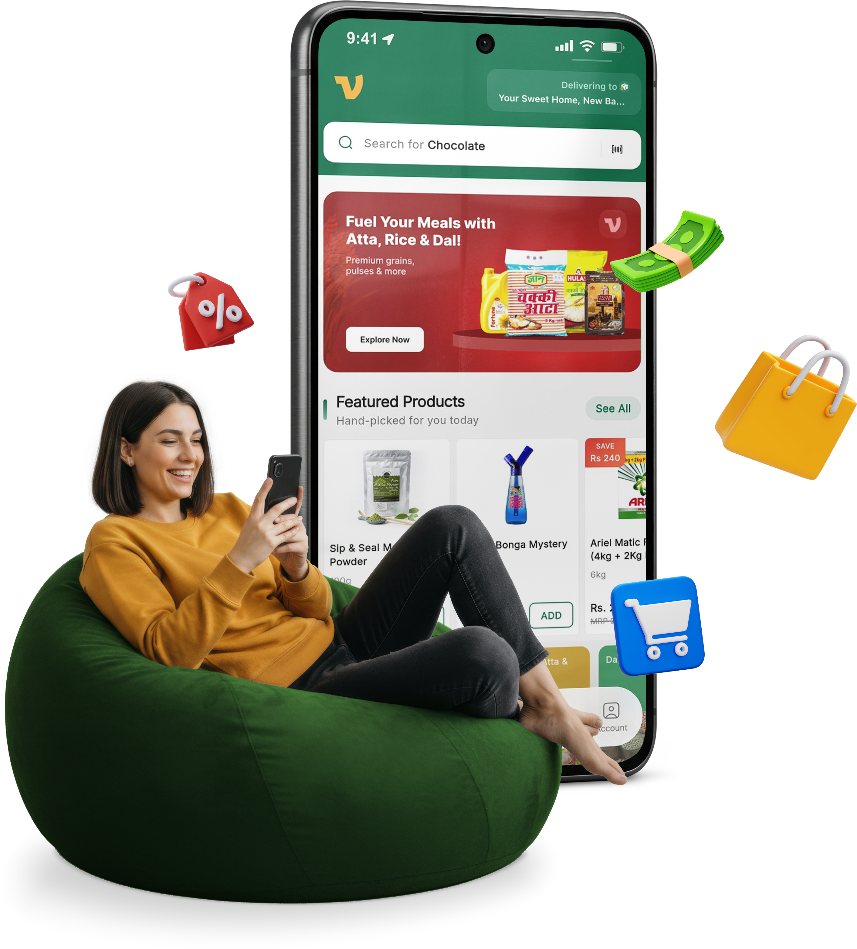 Seller browsing the Vhandar app